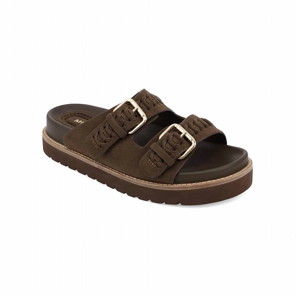 NEW MIA SHOES women's marley braided sandals in chocolate
